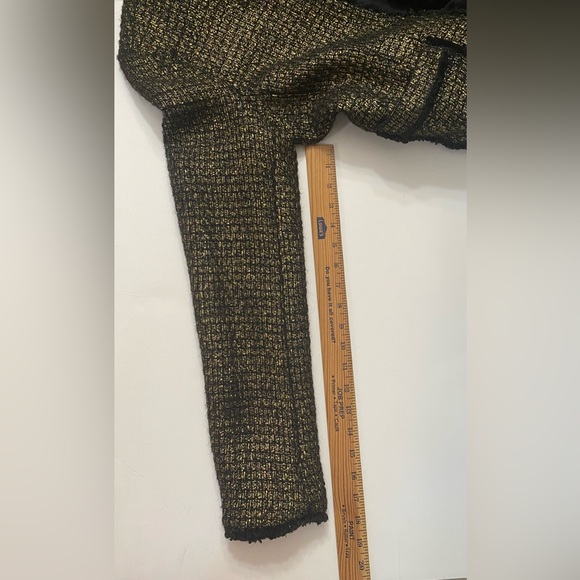 Michael Kors Black and Gold Tweed Suit Fashion Blazer Size 6 - Picture 8 of 15